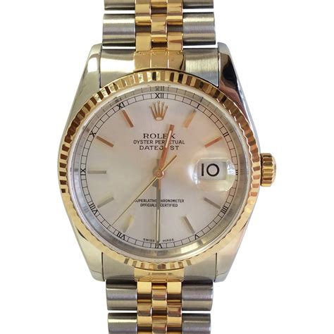 rolex uhren herren oyster perpetual datejust 16233 silver gefelscht|rolex datejust 16233 white dial.